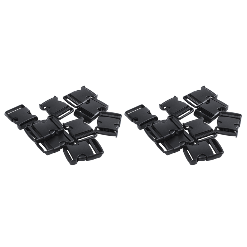 10X Hard Plastic Strap Band Belt Side Release Buckle 3Cm Width Black 4713408199868