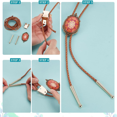 11 embouts de rechange pour cravates, kit de fabrication de cravates bolo colorées 1