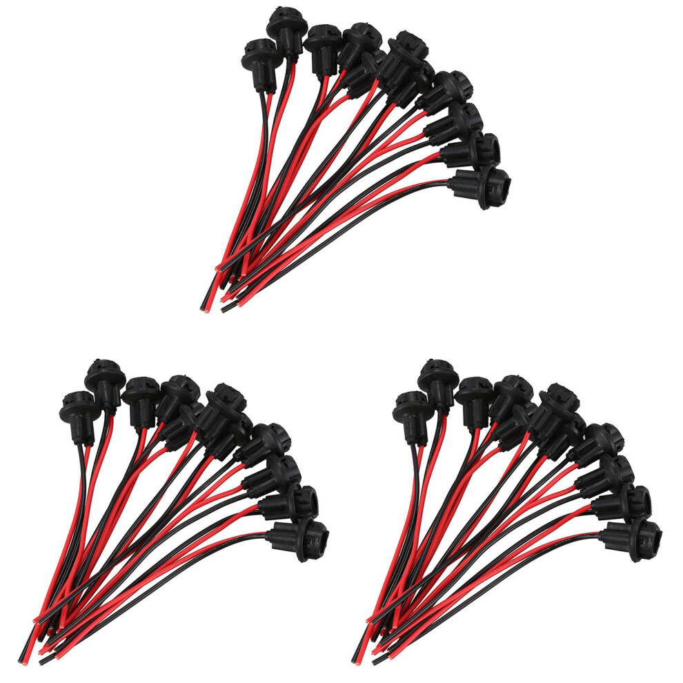 10X T10 W5w 168 194 Lamp Holder Socket Glass Base Lamp Socket, Black 4713408101205