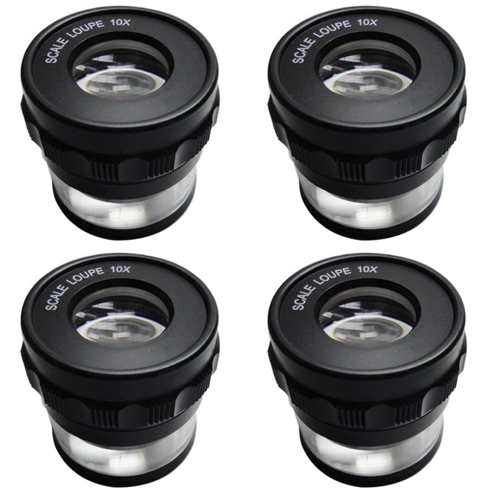 10X Stand Measuring Magnifier Scale Loupe Magnifying Glass 10X
