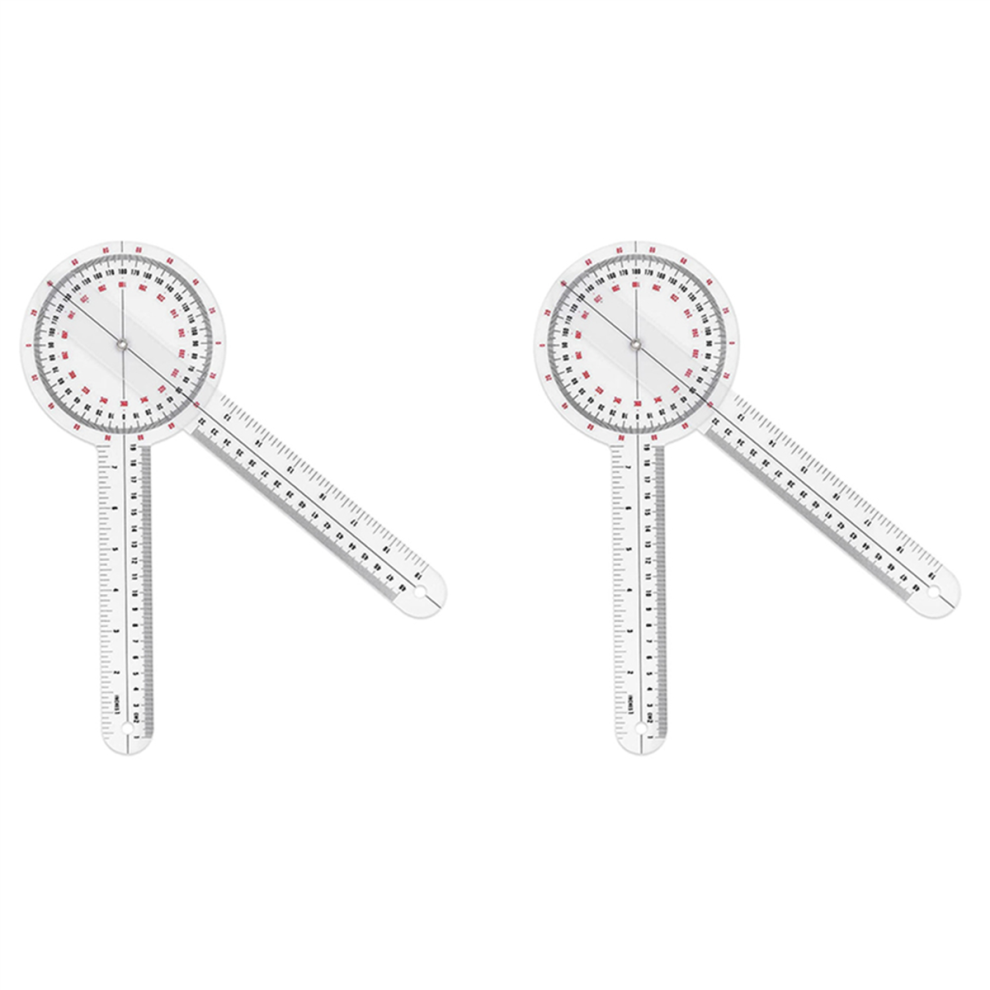 12 Inch Goniometer,Transparent Orthopedic Angle Ruler