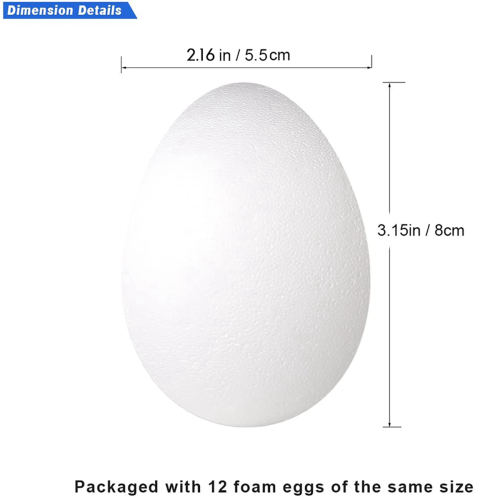 12 Pack 3 Inch Easter Foam Egg White Egg Craft Ball 2