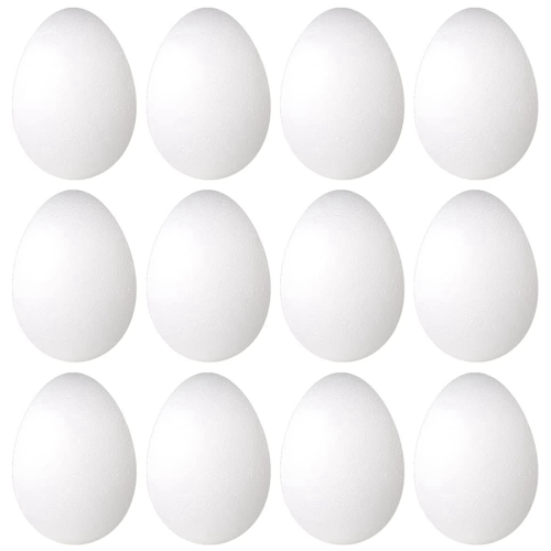 12 Pack 3 Inch Easter Foam Egg White Egg Craft Ball 1