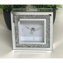 Silver Crystal Diamond Clock Crystal 14Cm