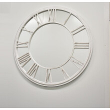 White Brushed Grey Roman Number Clock 80Cm