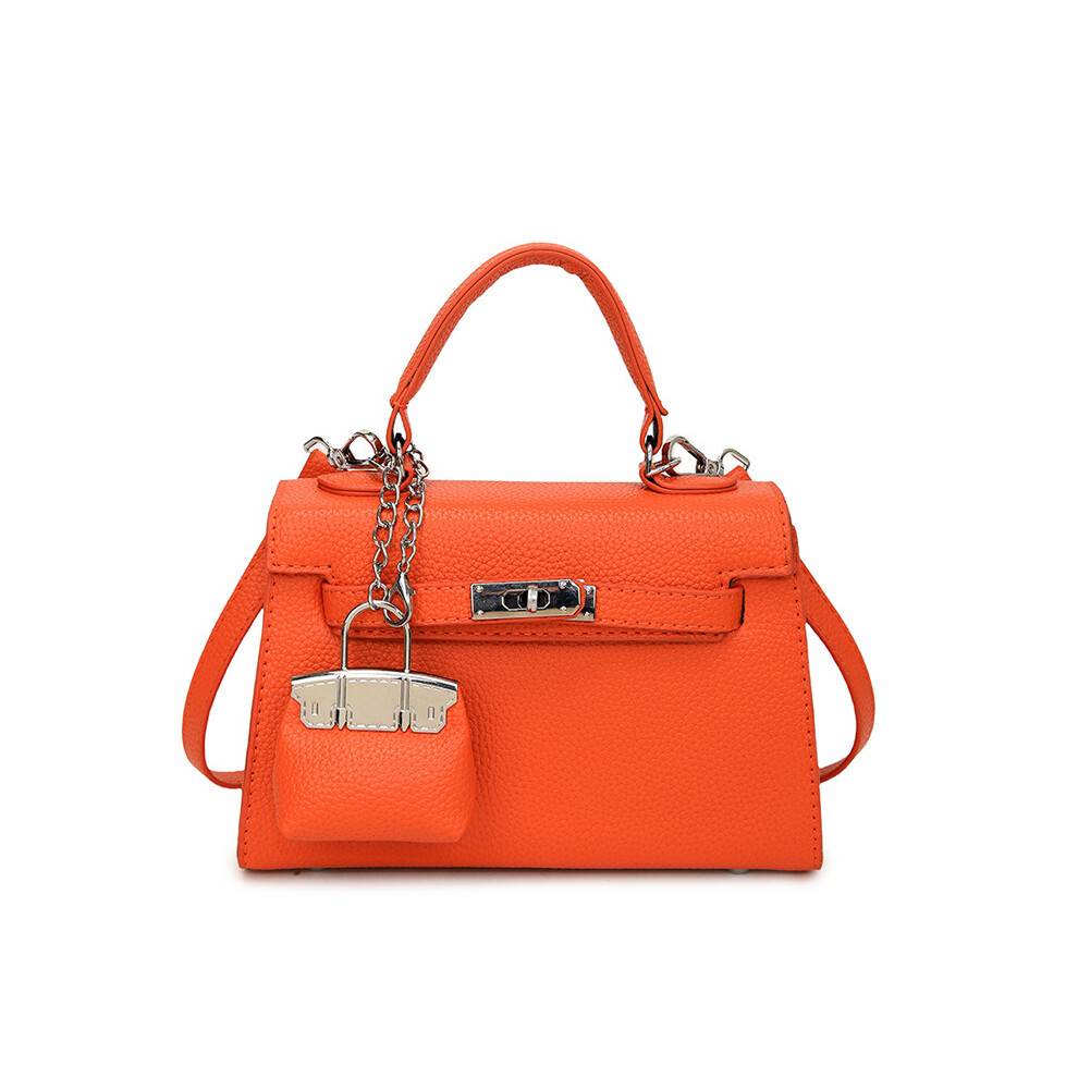 (Orange) Kelly bag handbag large capacity one-shoulder crossbody bag