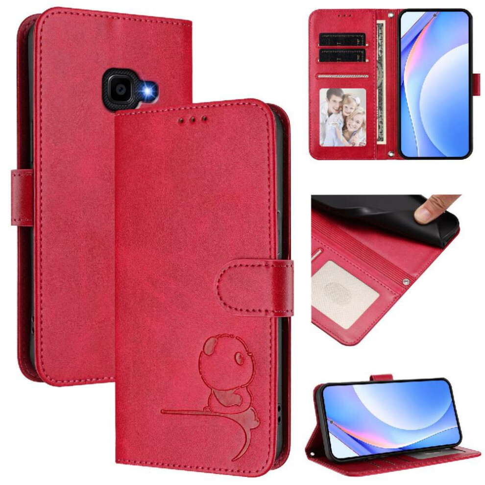 (Rose ) Phone Case For Samsung Galaxy Xcover 4 Rfid Blocking Pu Leather Card Slots Holder Kickstand Magnetic Flip Folio Red 764563116638