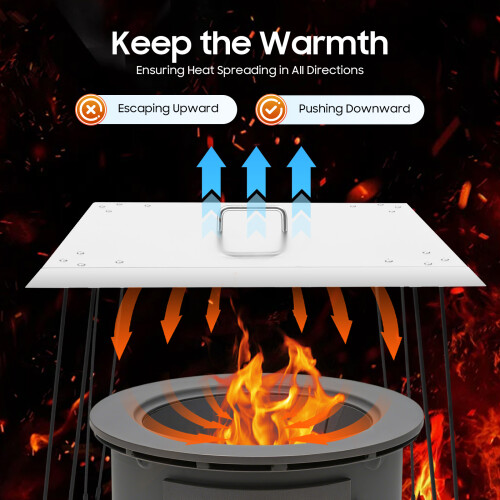 Foldable Fire Pit Heat Deflector,Fire Pit Cover Lid,Stainless Steel 2