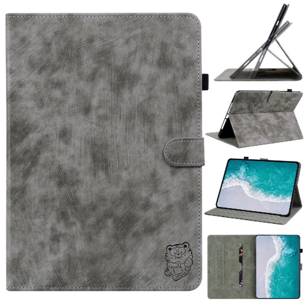 (Grey) Compatible With Samsung Galaxy Tab S9 Card Slots Case With Multi Premium Leather Function Stand Grey 764563117468