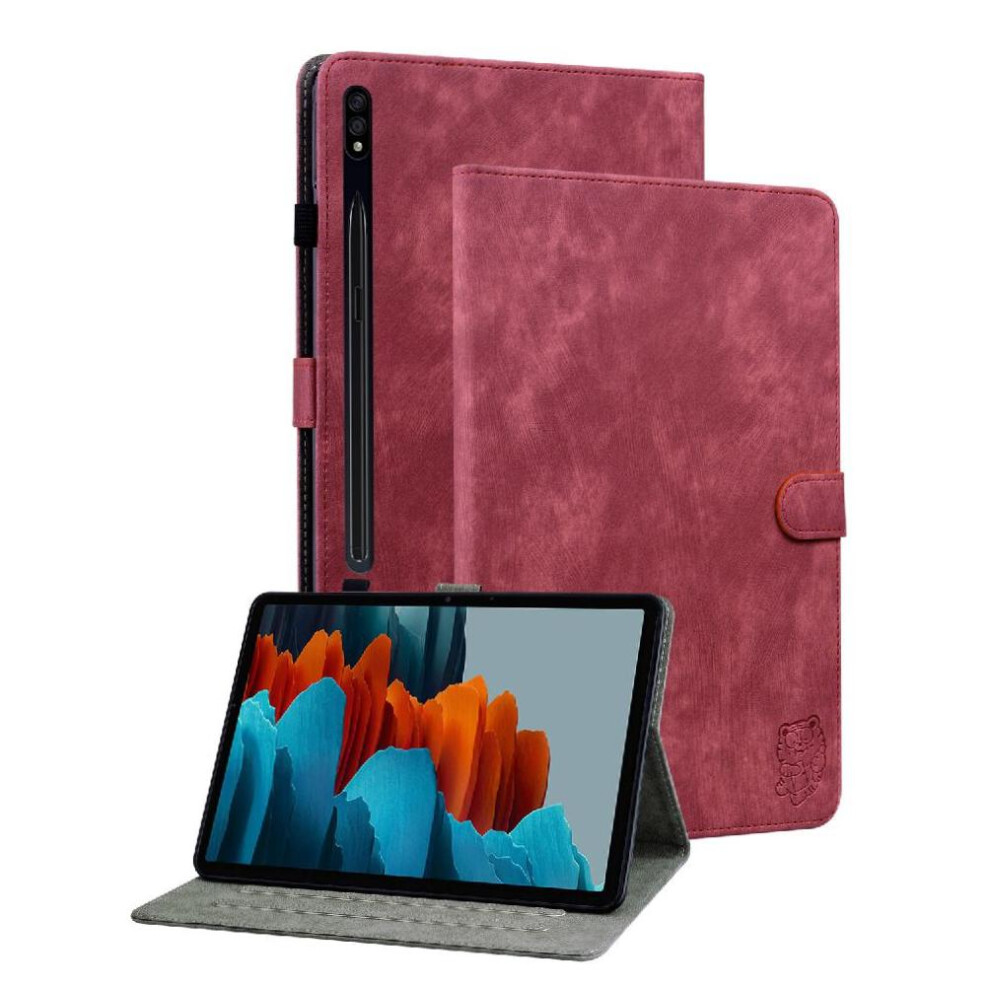 (Red) Compatible With Samsung Galaxy Tab S9 Card Slots Case With Multi Premium Leather Function Stand Red 764563117499