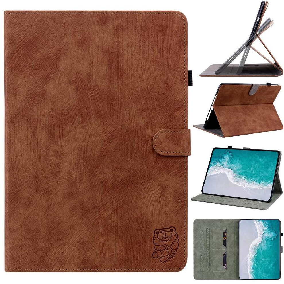 (Brown) Compatible With Samsung Galaxy Tab S9 Card Slots Case With Multi Premium Leather Function Stand Brown 764563117482