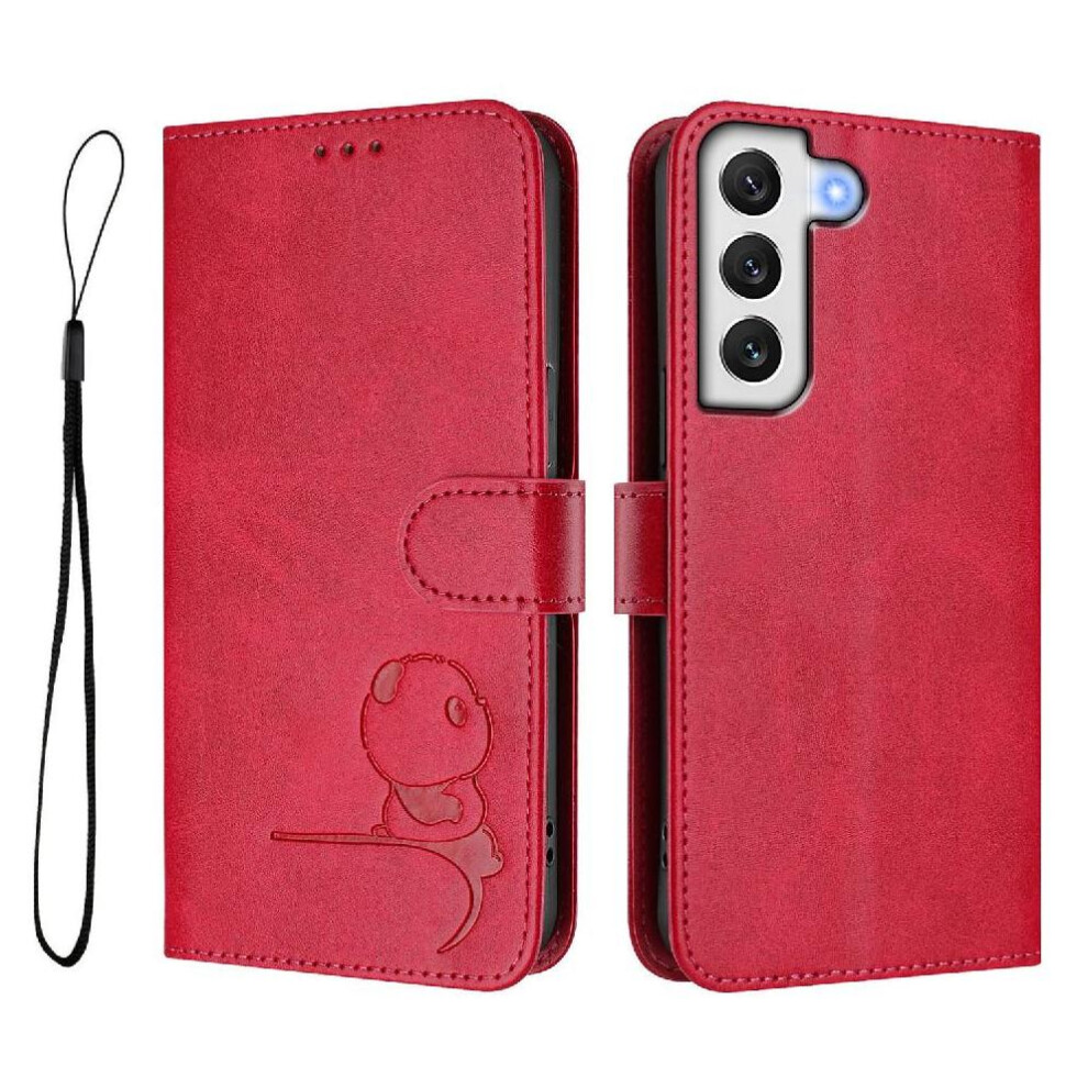 (Rose ) Phone Case For Samsung Galaxy S21 Fe Flip Folio Rfid Blocking Magnetic Card Slots Holder Kickstand Pu Leather Red 764563118014