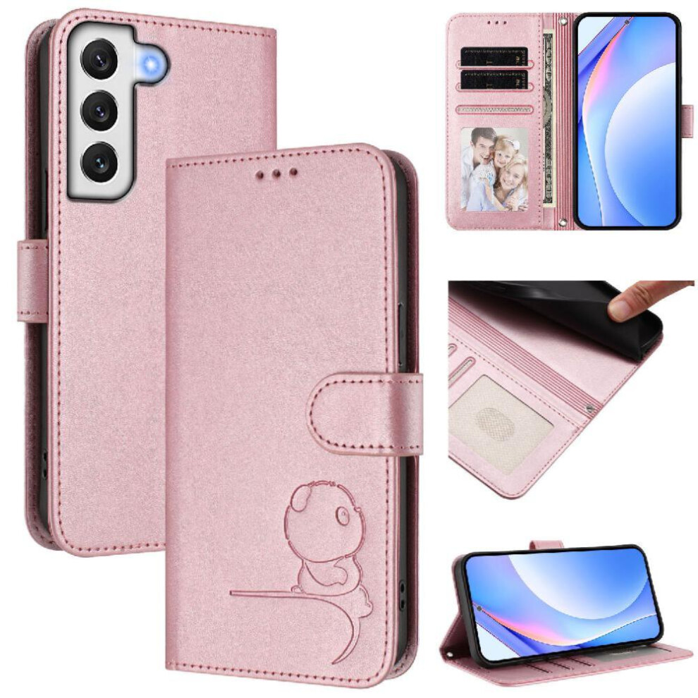 (Pink) Phone Case For Samsung Galaxy S21 Fe Flip Folio Rfid Blocking Magnetic Card Slots Holder Kickstand Pu Leather Pink 764563117970