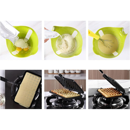 Nonstick waffle baking mold with 2 antiscalding handles 2
