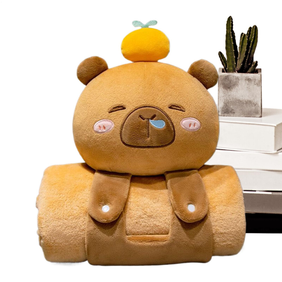 Capybara Plush Baby Blanket, Cushion  Adorable Design Sleeping Mat, Pillow