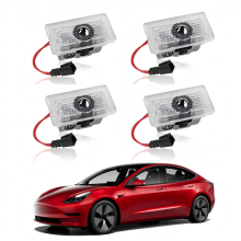 Projetor de logotipo para portas de carro compatível com acessórios Tesla para modelo Y 3 XS, luzes de poça 4K-HD, luz de boas-vindas para carro, 3