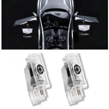 2 kpl 3D-varjovaloja LED-ovilogoprojektorilla, yhteensopiva Cadillac SRX CT6 XTS ATS XT4 XT5 XT6 -kaksoispistokkeella varustettujen lätäkköval