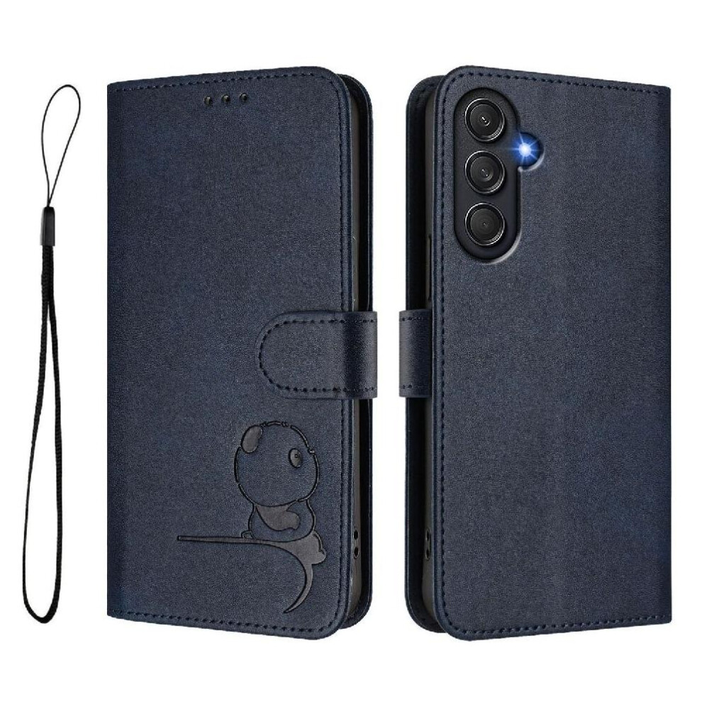 (Blue) Phone Case For Samsung Galaxy M55 Pu Leather Card Slots Holder Kickstand Flip Folio Rfid Blocking Magnetic Blue 764563120079