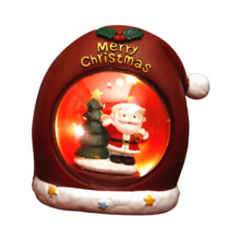 Christmas Decoration Lantern Ornament Statue Christmas Lamp Snow Globe Light for Table Centerpieces Window Party Counter