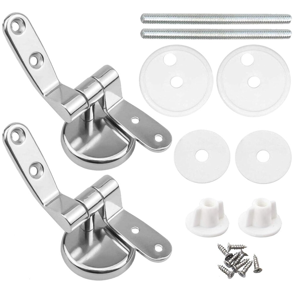 Toilet Seat Hinges, 1 Pair Of Zinc Alloy Toilet Hinges, Most Toilet Lid Replacement Parts For Wood, Resin, Mdf, Including Accessories Style 1 6493810271526