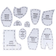 10 Pieces Memory Bear Pattern Sewing Acrylic Quilting Templates Ruler Set Memory Bear Pattern for Beginners Sewing Patterns and Templates