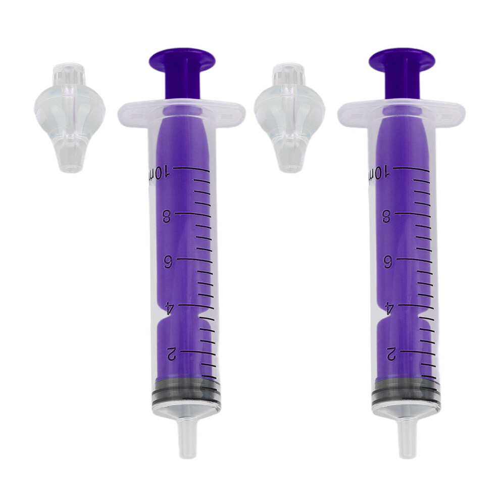 2Pcs Baby Nasal Irrigator Syringe 10Ml Silicone Purple