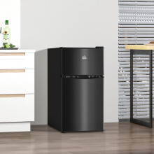 HOMCOM 88L Small Fridge Freezer with 5-Setting Thermostat, Inner Light