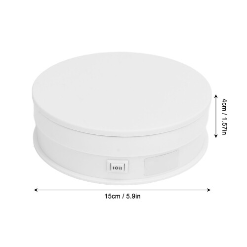 15cm Electric Rotating Turntable Stand with Remote White 1