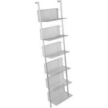 Record Storage Shelf, Floor Standing Metal Shelf, Bookcase, Wall Mounted Organiser for Files, spapers and Magazines (6 Floors)