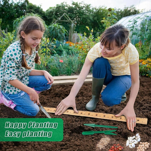 Foldable Seed Spacing Ruler with Planting Wood and Dibber Stick 1