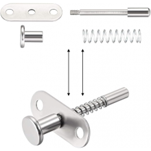 (6 mm kopdiameter, 60 mm lengte) Plunjervergrendelingen Veerbelaste roestvrijstalen veer, totale lengte 60 mm-70 mm
