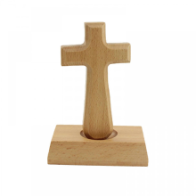 (tête carrée) Croix en bois Crucifix Chrétien Catholique Religieux Prière Cadeau Église Décoration Table Croix Sculpture Ornements