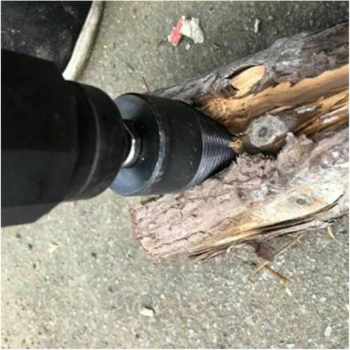 Hex Shank Firewood Splitter Machine Drill Wood Cone Reamer Punch Driver Drill Bit Split Drilling Tools Black 2