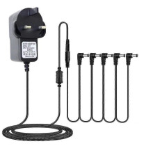 9V Pedal Power Adapter Guitar Effects Supply with 5 Way Daisy Chain Cables Charger