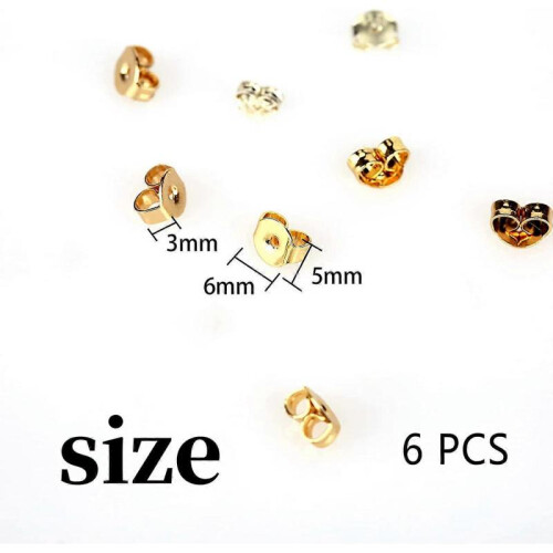 Earring Backs Stoppers Gold Replacement Secure Ear Locking for Stud Earrings 1
