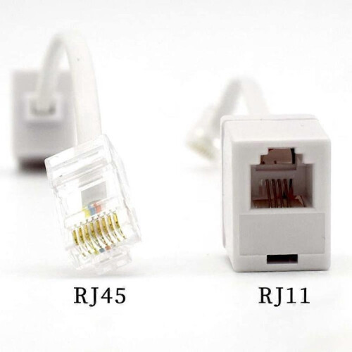 2 Pcs RJ45 to RJ11 Converter Telephone Adaptor 2