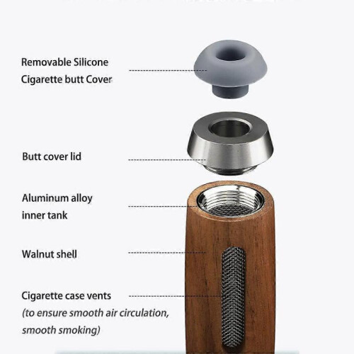 Portable Cigarette Ashtray, Handheld Walnut Cigarette Holder, Cigarette Ash 2