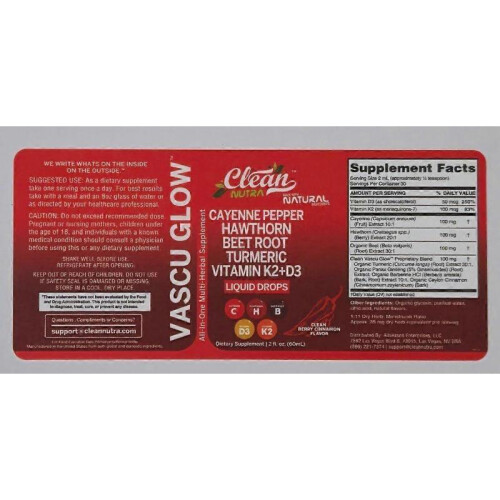 (1PCS) Clean Nutra Cayenne Pepper Drops Supplement Liquid + Hawthorn Berry, Vitamin D3 1