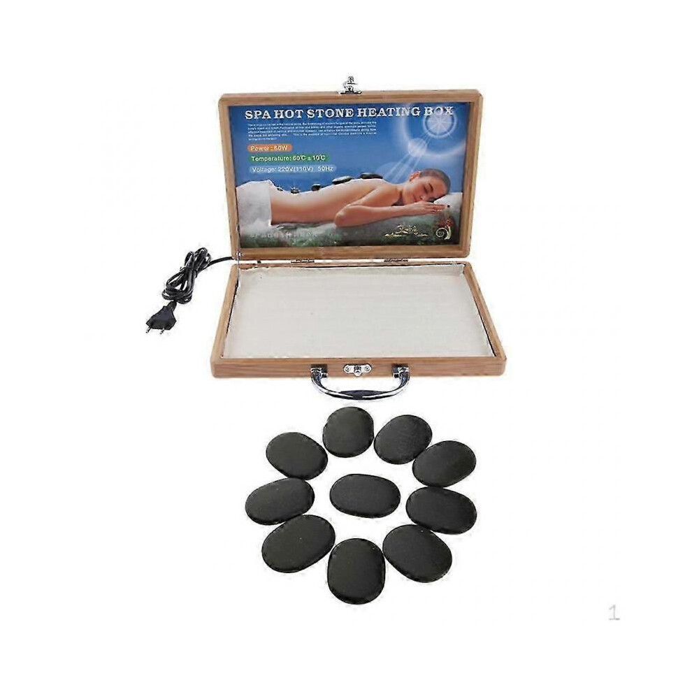2025 Latest Model  Stone Rock Heating Box Massage Warmer Case Heater Set EU Plug