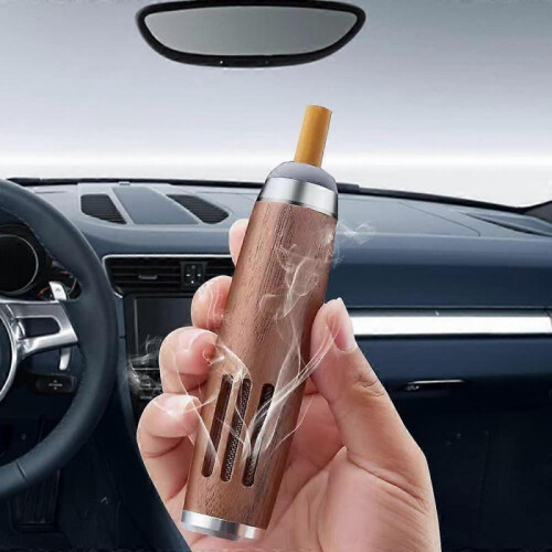 Portable Cigarette Ashtray, Handheld Walnut Cigarette Holder, Cigarette Ash 1