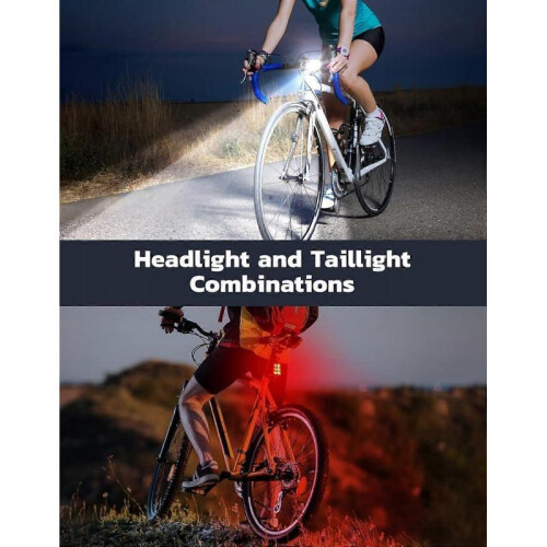 Night Cycling Bike Light, USB Rechargeable Waterproof IP65 Bicycle Light, 4+6 1