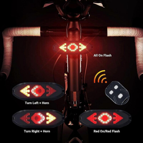2025 latest bicycle taillight with turn signal wireless remote control waterproof bicycle 2