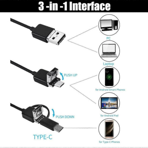 High quality brand new  USB Endosecope, 3 in 1 Endoscope 5.5mm Lens Borescope 1