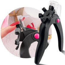 Adjustable Acrylic Nail Clippers with Sizer, Catcher and Length Measurement