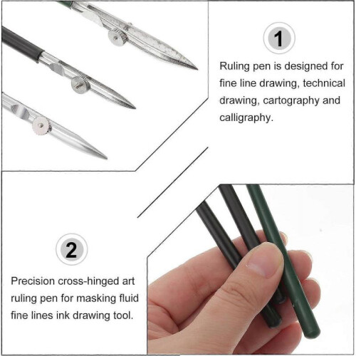 Masking Fluid Pen Ruler Pen 3 Sizes Adjustable Art Drawing Masking Liquid Pen 3 2