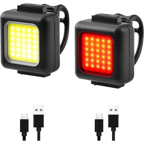 Ultra Bright Rechargeable Bike Light Set Bicycle Front Headlight and Back Rear