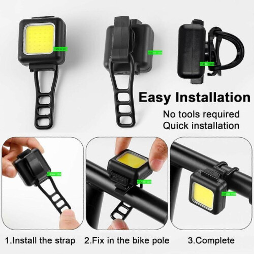 Ultra Bright Rechargeable Bike Light Set Bicycle Front Headlight and Back Rear 2