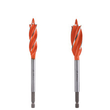 Hexagon shank fourslot wood drill set, 2piece, highspeed spiral drill (1820mm) 1820mm orange