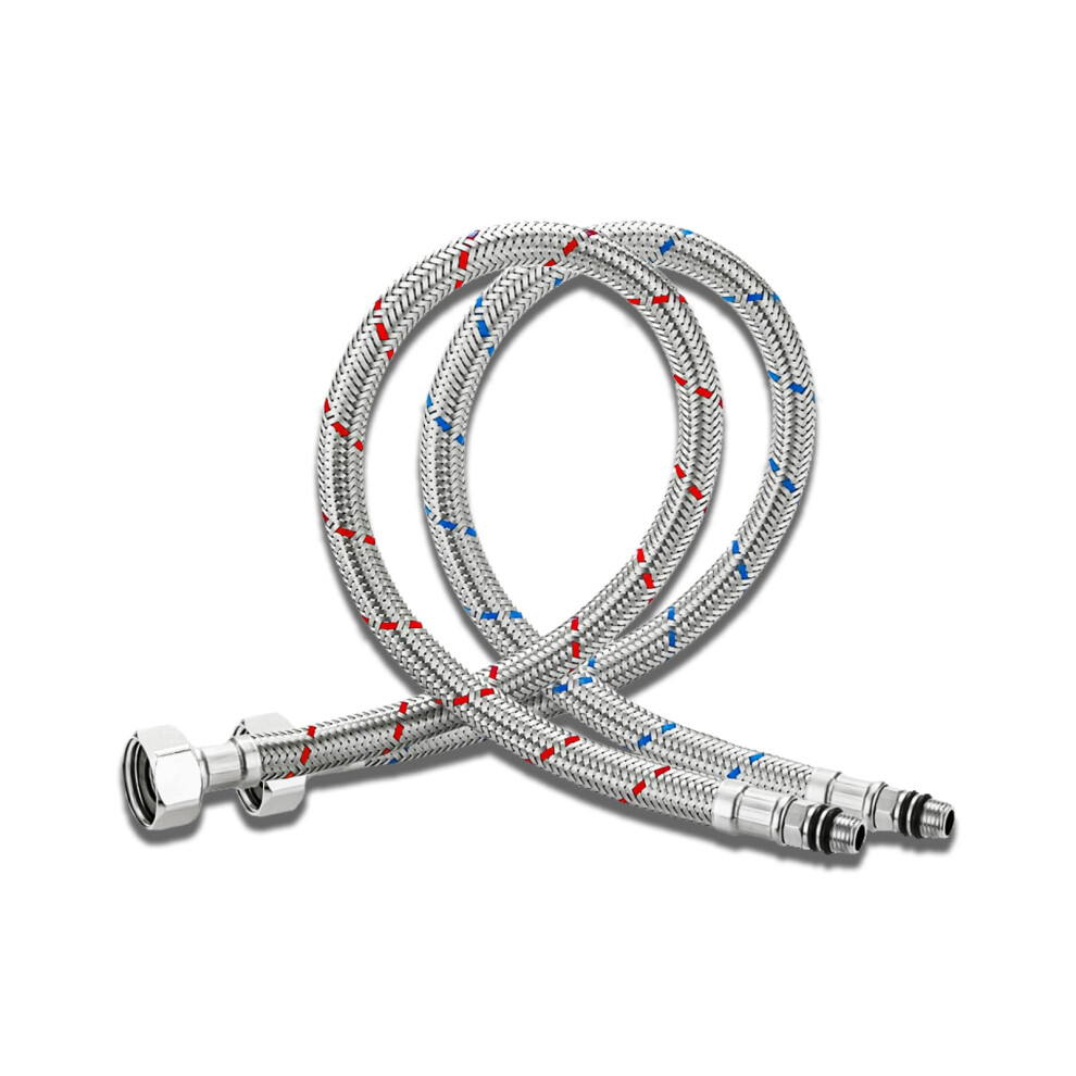 Connection Hose Fitting G3/8 X M10 Flex Hose 3/8 Inch Tap Hose Extension 80 Cm For Mixer Tap Pack Of 2 6493810295140