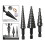 3part step drill set, taper drill for wood and metal, multiple hole sizes black 5
